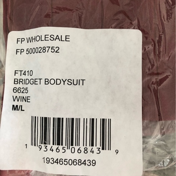 Free People Bridget Bodysuit in Wine New Medium/Large - Picture 3 of 6